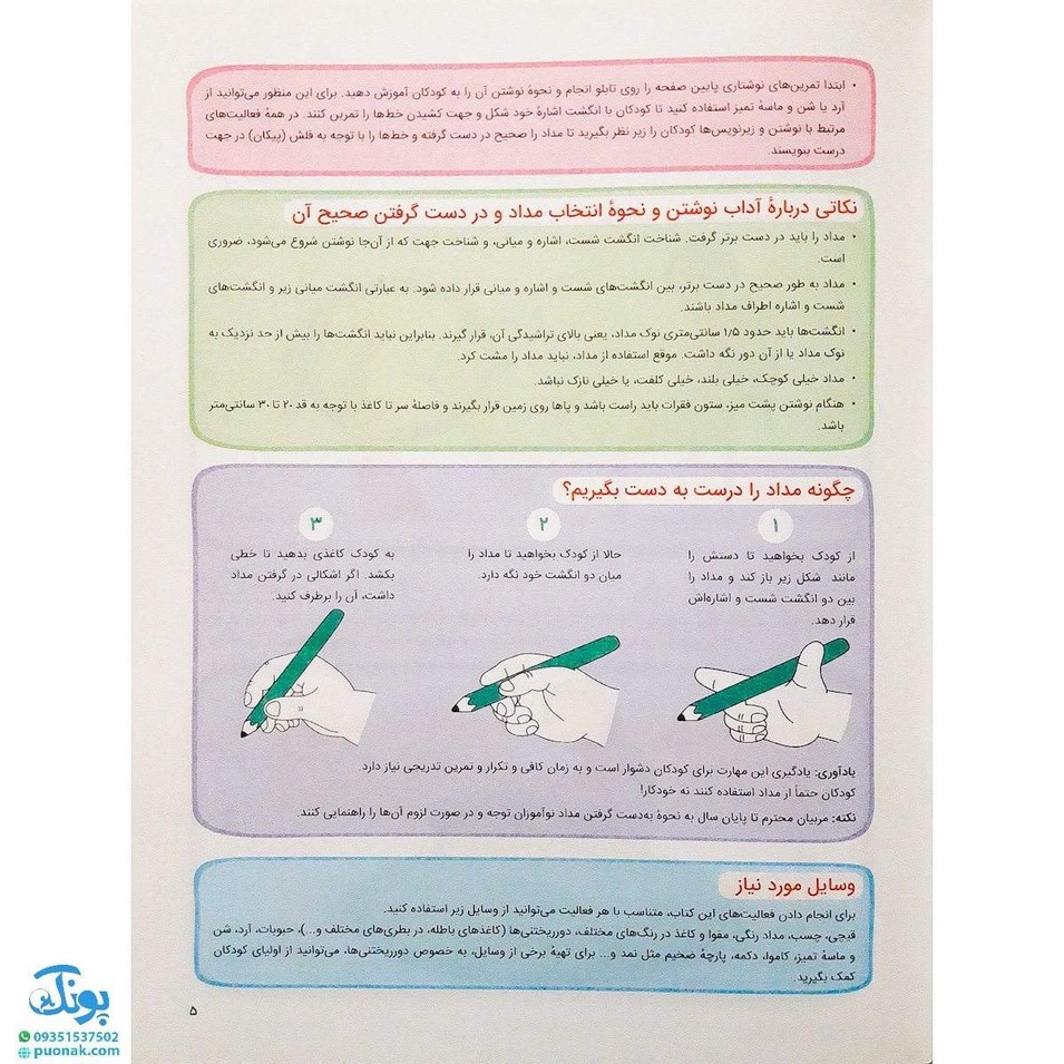 کتاب آمادگی برای نوشتن ویژه کودکان ۵ تا ۶ سال | مجموعه کتاب های نردبان