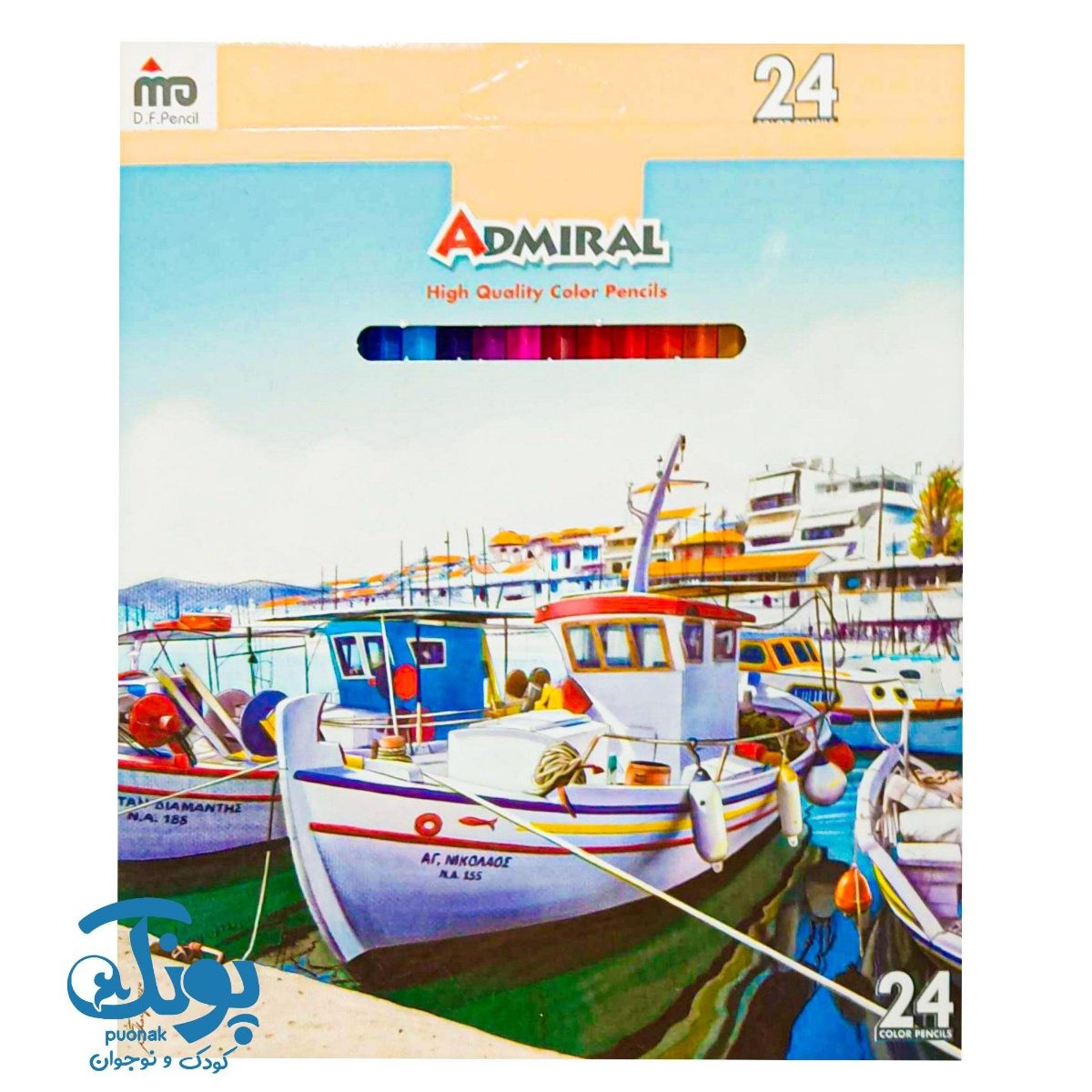 مداد رنگی ۲۴ رنگ جعبه مقوایی ادمیرال