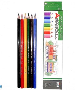 مداد رنگی بلند ۶ رنگ ادمیرال مدل MDF