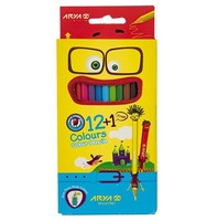 مداد رنگی ۱+۱۲ رنگ جعبه مقوایی آریا