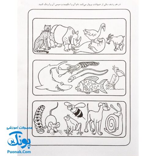 کتاب کار کودک شناخت حیوانات (مجموعه قاصدک دانایی ۴)