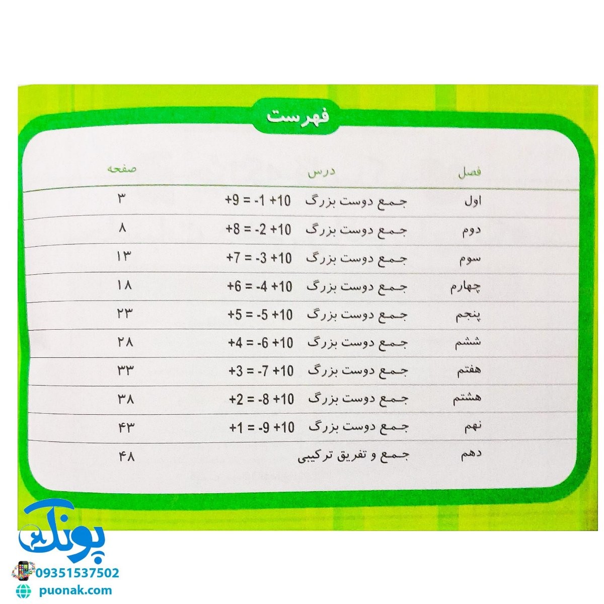 چرتکه قاصدک ۲ (کتاب کار جمع و تفریق)