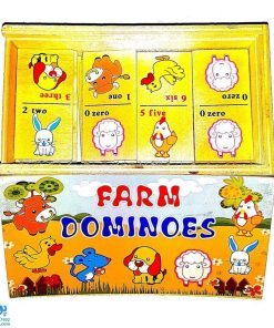 بازی آموزشی دومینو چوبی حیوانات مزرعه (۲۸ عددی)