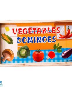 بازی آموزشی دومینو چوبی سبزیجات آموزش اعداد انگلیسی (۲۸ عددی)