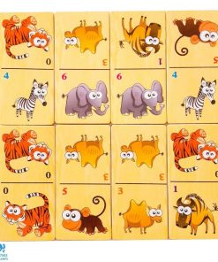 بازی دومینو پازل چوبی حیوانات جنگل (۲۸ عددی)