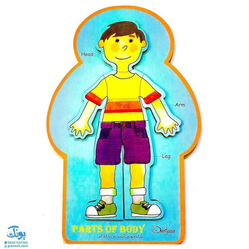 پازل چوبی آشنایی با اندام بدن دهکده ۶ تکه | PARTS OF BODY