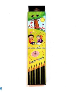 مداد مشکی ۱۲ تایی پاکن‌دار پونک هدهدک ایرانی اسلامی