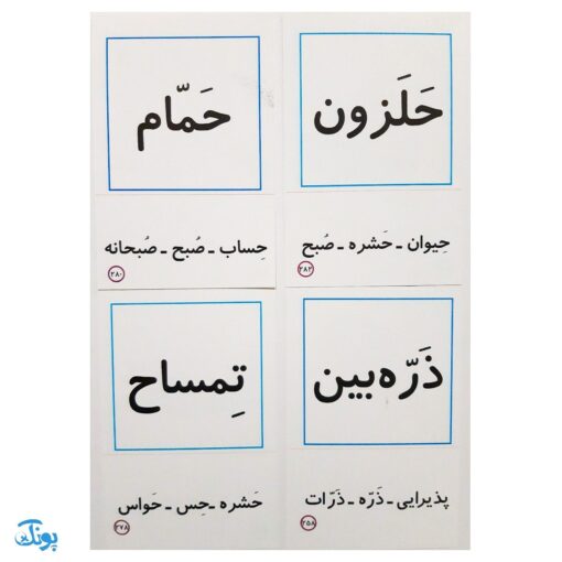 فلش کارت تصویری نشانه‌های ۱و۲ به اضافه بازی‌های تثبیت کننده یادگیری + ۲۱۳ کارت هدیه‌ الفبا