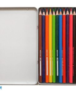 مداد رنگی ۱۲ رنگ جعبه فلزی ووک WOKE