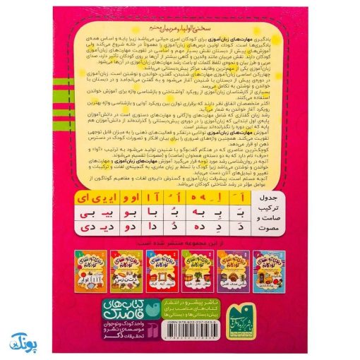 تشخیص صداهای همخوان در آخر کلمه مهارت‌های زبان آموزی جلد ۴ از مجموعه ی دنیای آواشناسی کودکانه