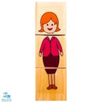 پازل مکعب چوبی رنگی چند وجهی طرح خانواده