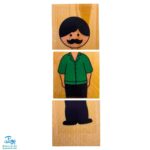 پازل مکعب چوبی رنگی چند وجهی طرح خانواده