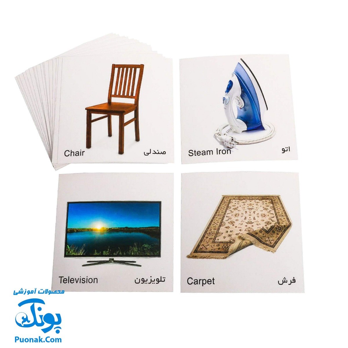 کارت پازل وسایل و اشیا - آموزش زبان و واژه‌آموزی برای کودکان
