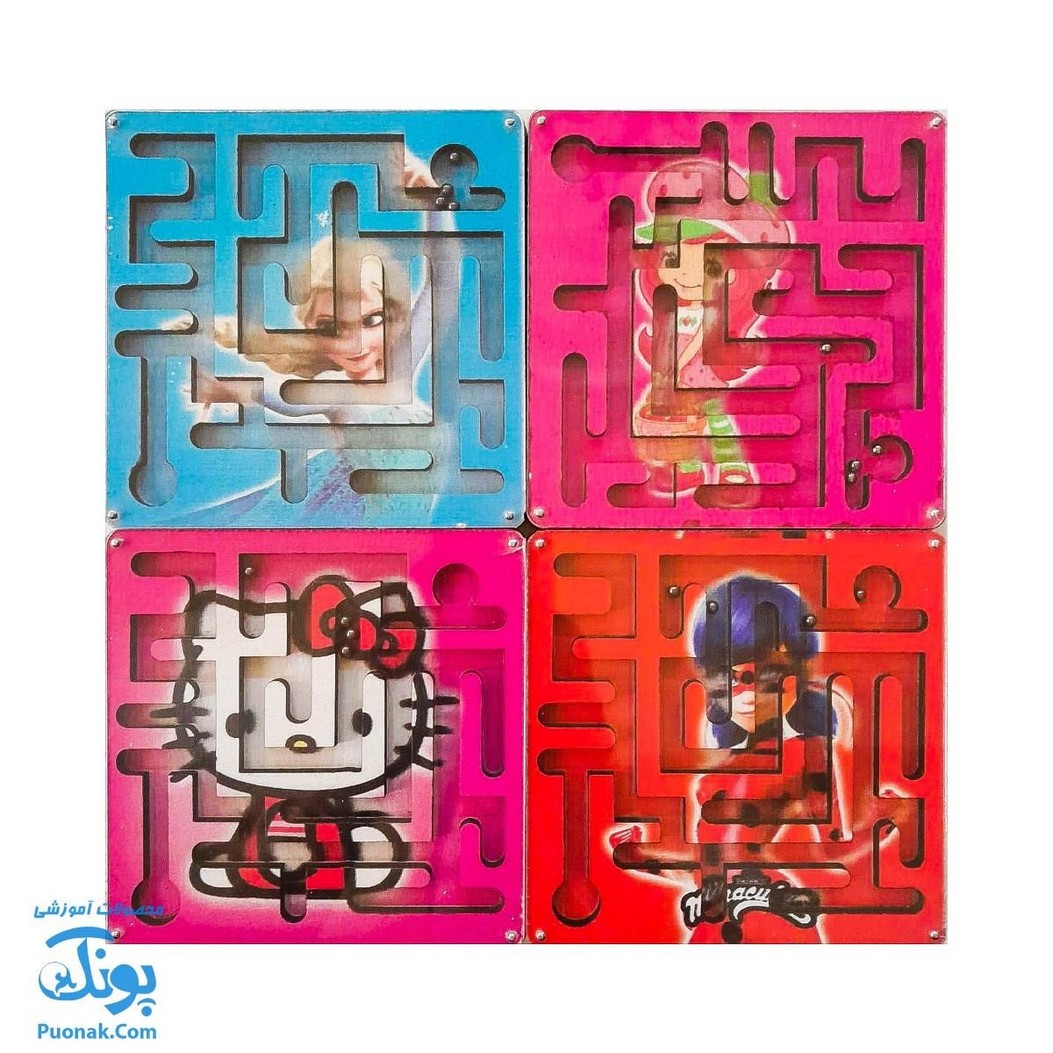 بازی فکری آموزشی پیچ در پیچ ماز مربع فانتزی کارتونی مدل کفشدوزک