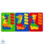 بازی پازل اشکال ابری فومی طرح حیوانات و وسایل نقلیه