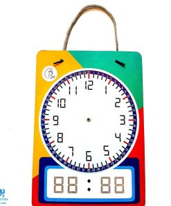 ساعت آموزشی دانش آموزی وایت بردی دیواری مدل آوای بامداد دو رو ساعت فارسی و لاتین ) سایز ۲۱*۲۸ CM