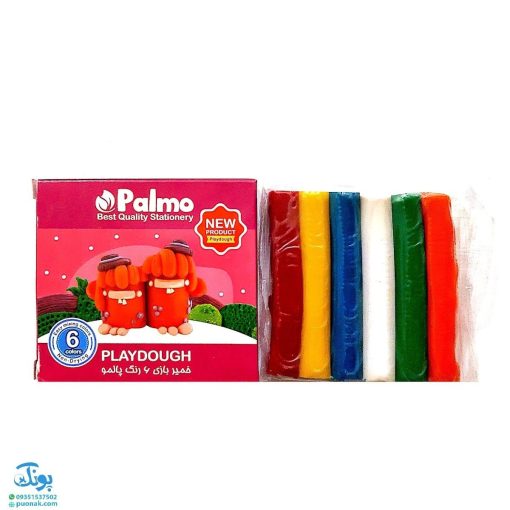 خمیر بازی ۶ رنگ پالمو جعبه مقوایی