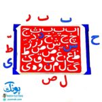آموزش حروف الفبا و اعداد فارسی آهنربایی (مغناطیسی) راشین جعبه ای