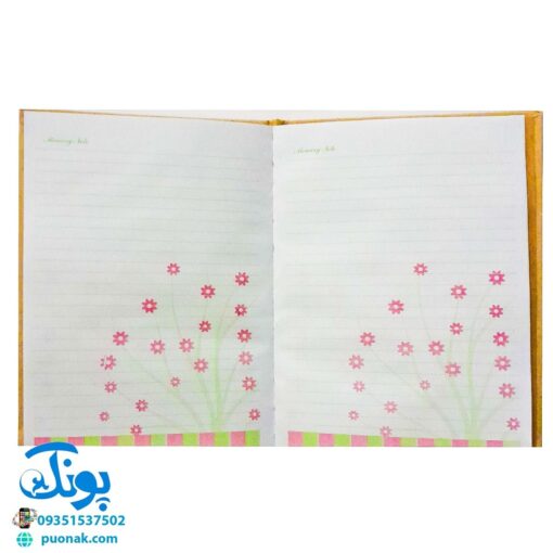 دفتر خاطرات فانتزی با جای قفل (بدون قفل) قاب دار طرح اشعار فارسی طلاکوب