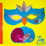 ماسک نمدی گالیله کوچولو طرح حیوانات طاووس