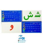 فلش کارت بازی با نشانه های فارسی و بازی با حروف الفبای فارسی فردی و گروهی (۳۹ کارت تصویری پشت رو)