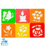 شابلون گل و میوه پلاستیکی بسته ۱۲ عددی