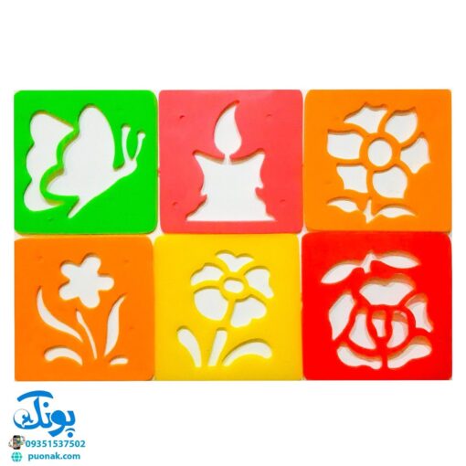 شابلون گل و میوه پلاستیکی بسته ۱۲ عددی