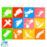 شابلون آموزشی وسایل نقلیه (وسائط نقلیه) پلاستیکی ۱۲ عددی