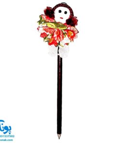 مداد و سرمدادی فانتزی طرح عروسک لباس چین دار دخترانه بسته‌ی ۱۲ عددی