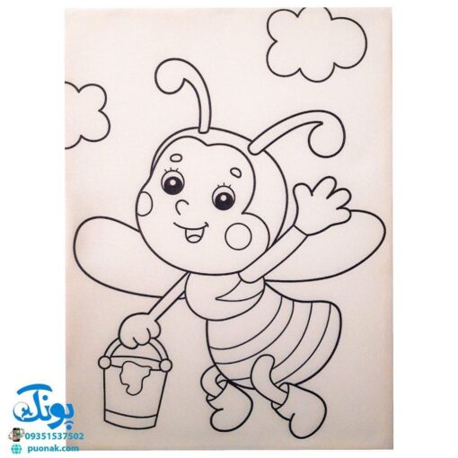 بوم رنگ آمیزی طرح زنبوری مخصوص رنگ آمیزی کودکان مدل رشدانه (سایز ۴۰*۳۰)