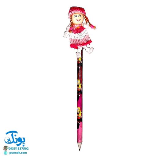 مداد و سرمدادی فانتزی طرح عروسک بافتنی دخترانه بسته‌ی ۱۲ عددی
