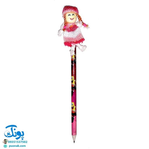 مداد و سرمدادی فانتزی طرح عروسک بافتنی دخترانه بسته‌ی ۱۲ عددی