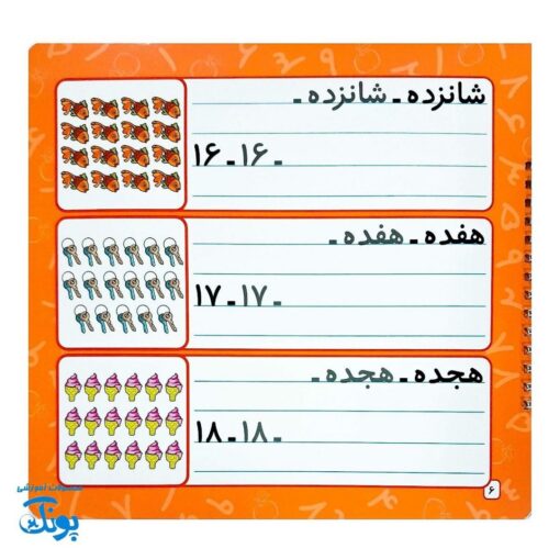 کتاب وایت بردی آموزش اعداد فارسی: از ۱ تا ۱۰۰