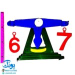 بازی فکری ترازوی حسابگر به همراه دو سری اعداد ۱ تا ۱۰ لاتین (آموزش اعداد بزرگتر و کوچکتر اصل تعادل)