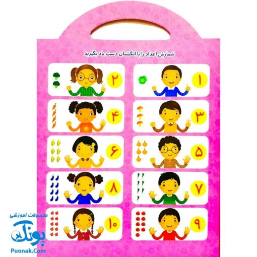 کتاب رنگ آمیزی اعداد دسته دار (آشنایی با اعداد با کمک رنگ آمیزی) دسته دار