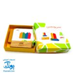 بازی فکری ببین و بچین مدل بیس (چیدن قطعات چوبی طبق الگوی کارت)