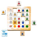 جورچین چوبی آموزش مفاهیم رنگ ها و وسایل بازی به کودکان مدل بیس