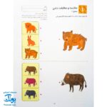 کتاب کار کومن ادراک استدلال قیاسی ۱ (پرورش مهارت های تفکر کودک از طریق فعالیت های مانند تطابق تصویرها و تشخیص شباهت ها و تفاوت ها)