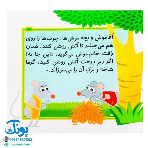 کتاب مجموعه قصه های بی بی رعنا همگام با کلاس اولی ها جلد ۱۲ این جا آتش روشن نکن! (تقویت روان خوانی و املا)