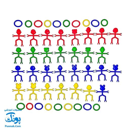 بازی فکری آدمک های جورواجور (چیدن و تعادل آدمک ها ۳۰ قطعه)