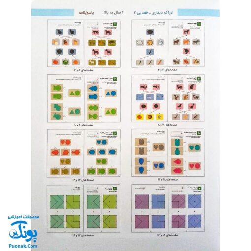 کتاب کار کومن ادراک دیداری فضایی ۲ (پرورش مهارت های تفکر کودک از طریق دنبال کردن مسیرها، ماز، رنگ آمیزی و جور کردن چورچین ها)