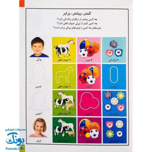 کتاب بازی سرگرمی با برچسب آموزش اعداد با بیش از ۸۰ برچسب