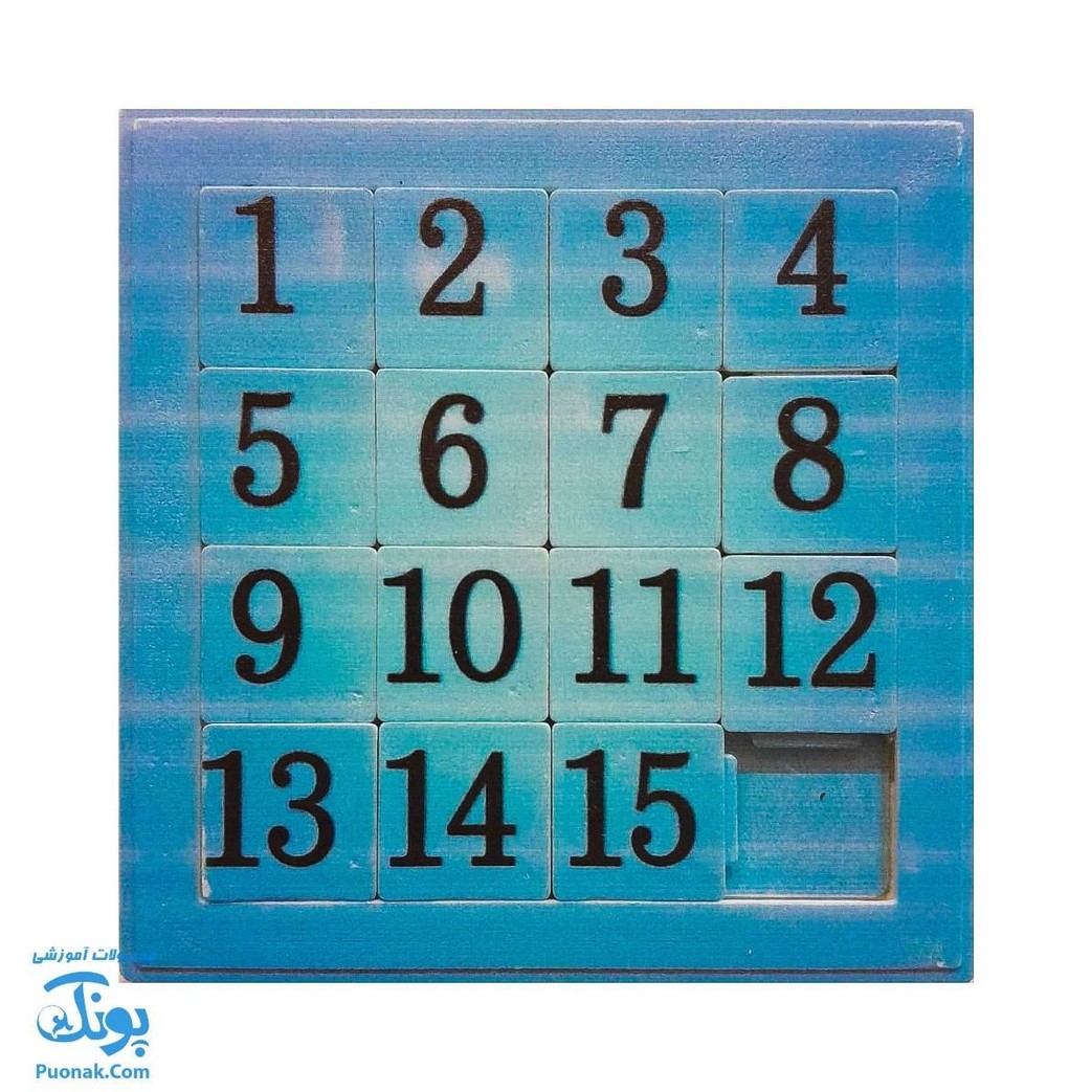 پازل کشویی جدول هوش طرح اعداد لاتین آبی کفشدوزک (سایز ۱۱*۱۱ cm) - محصولات آموزشی پونک