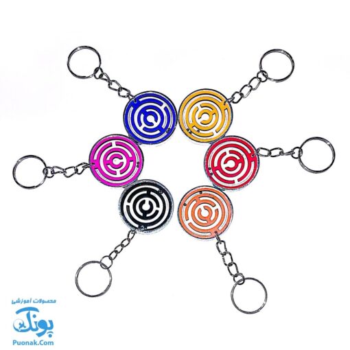 بازی ماز دایره چوبی (پیچ در پیچ) طرح جا کلیدی ۱۲ عدد