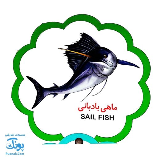 کتاب مصور حیوانات دریا دو زبانه (مجموعه کتب تصویری کودکان جلد چهارم - دکمه ای)