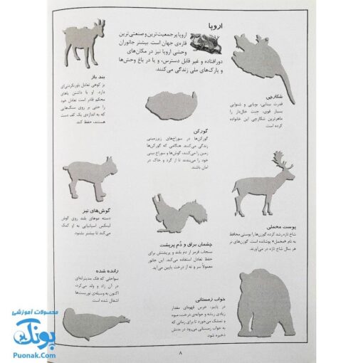 کتاب جانوران بچسبان و بیاموز ۱ به همراه ۶۰ برچسب