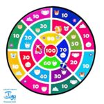 دارت پارچه ای فانتزی بزرگ آویزدار مدل آوای بامداد به همراه ۳ توپ چسبدار (قابل شستشو -۴۳ سانتیمتر)