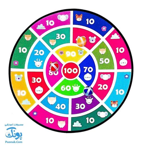 دارت پارچه ای فانتزی بزرگ آویزدار مدل آوای بامداد به همراه ۳ توپ چسبدار (قابل شستشو -۴۳ سانتیمتر)