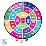 دارت پارچه ای فانتزی بزرگ آویزدار مدل آوای بامداد به همراه ۳ توپ چسبدار (قابل شستشو -۴۳ سانتیمتر)