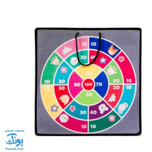 دارت پارچه ای فانتزی کوچک آویزدار مدل آوای بامداد به همراه ۳ توپ چسبدار (قابل شستشو -۳۴ سانتیمتر)